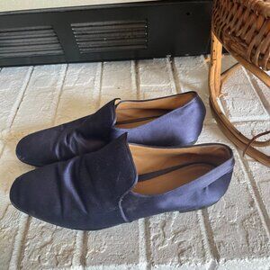 The Row Blue Satin Loafers